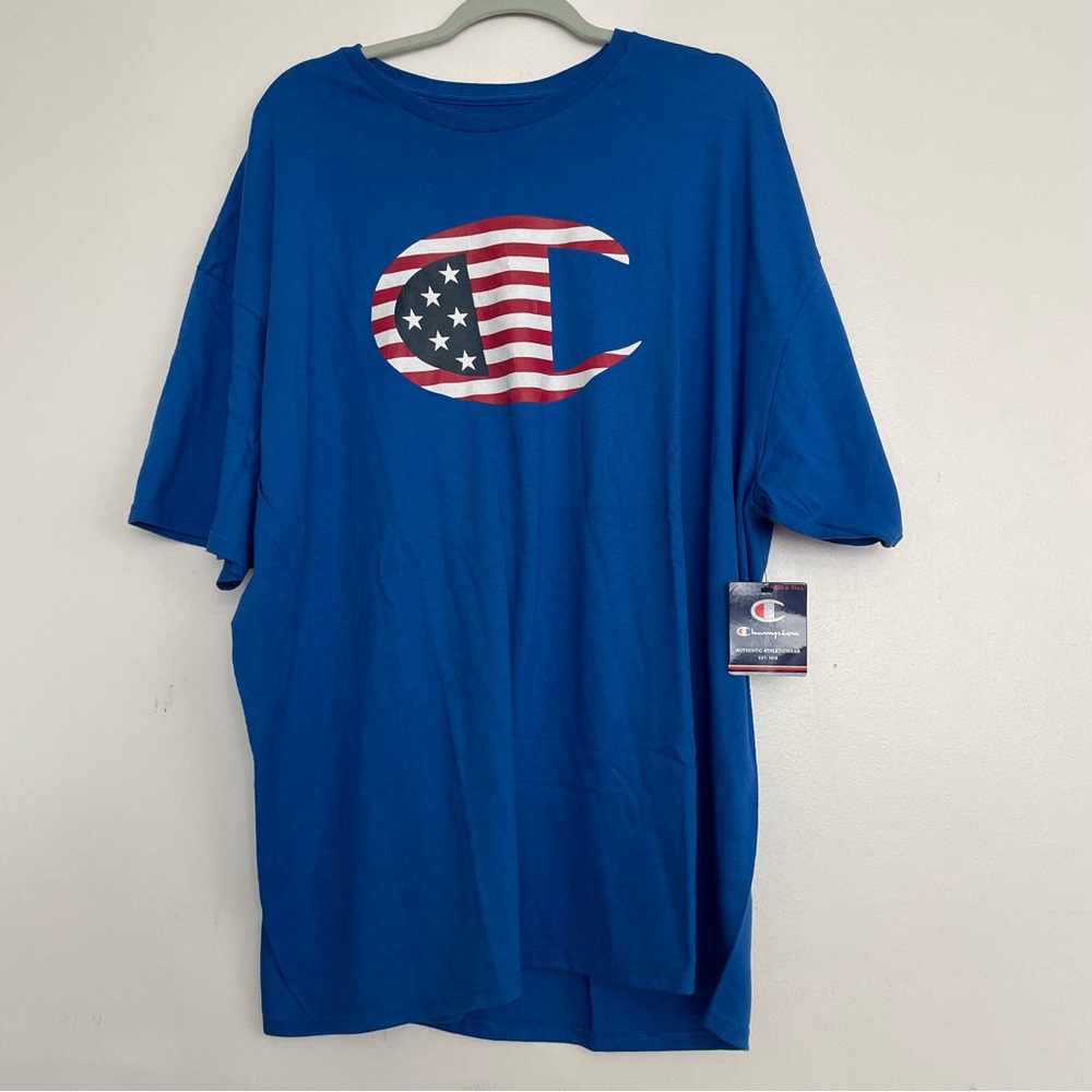 Champion Men's Patriotic 4th of July American Flag C-Logo Tee Size 3XL